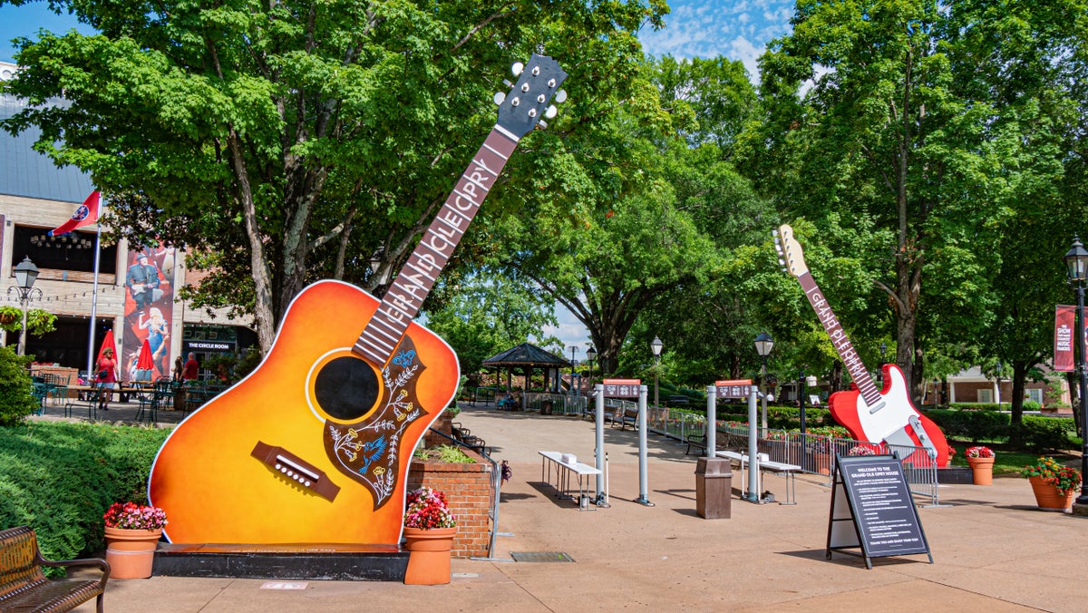 Huge guitars at Grand Ole Opry in Nashville